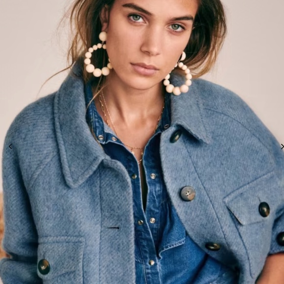 Sezane  Charlie Black Beaded Hoop Earrings - Picture 9 of 10